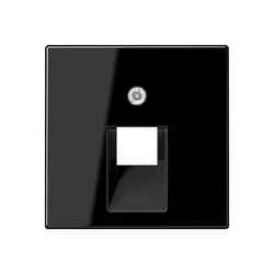 JUNG Zentralplatte 1-fach für RJ45 Netzwerk-Anschlussdose A-range schwarz (A 569-1 PLUA SW)