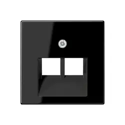 JUNG Zentralplatte 2-fach für RJ45 Netzwerk-Anschlussdose A-range schwarz (A 569-2 BFPLUA SW)
