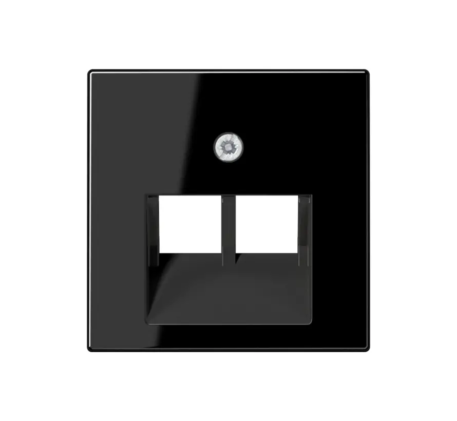 Zentralplatte 2-fach für RJ45 Netzwerk-Anschlussdose A-range schwarz glänzend (A 569-2 BFPLUA SW)