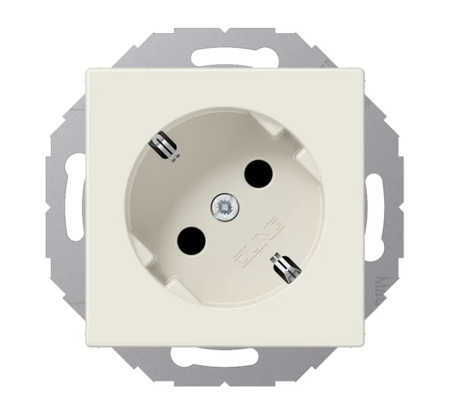 Schuko-Steckdose 45 Grad ohne Befestigungskrallen A-range creme (A 520-45 N)