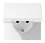 Schuko-Steckdose Safety+ mit Klappdeckel ohne Befestigungskrallen LS990 schneeweiß matt (LS 1520 NBFKIKL WWM)