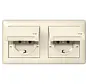 Schuko-Steckdose 2fach Klappdeckel IP44 komplett Standard 55 creme glänzend (415801)