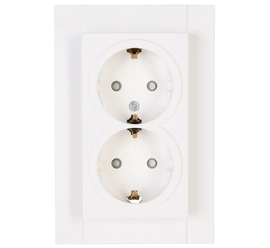 Schuko-Steckdose 2-fach Safety+ für 1-fach Unterputzdose HK07 Athenis weiß (940229004)