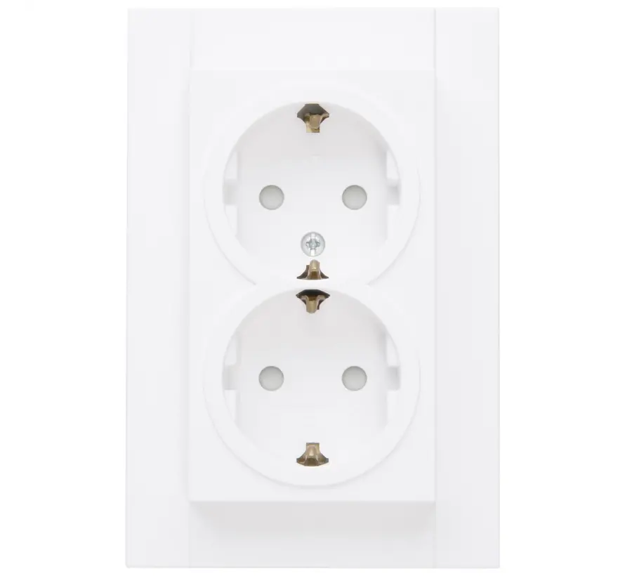 Schuko-Steckdose 2-fach Safety+ für 1-fach Unterputzdose HK07 Athenis arktisweiß matt (940232004)