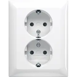 Busch-Jaeger Schuko-Steckdose mit erhöhtem Berührungsschutz für 1-fach Unterputzdose Balance SI weiß glänzend (202 EUJRB-914)