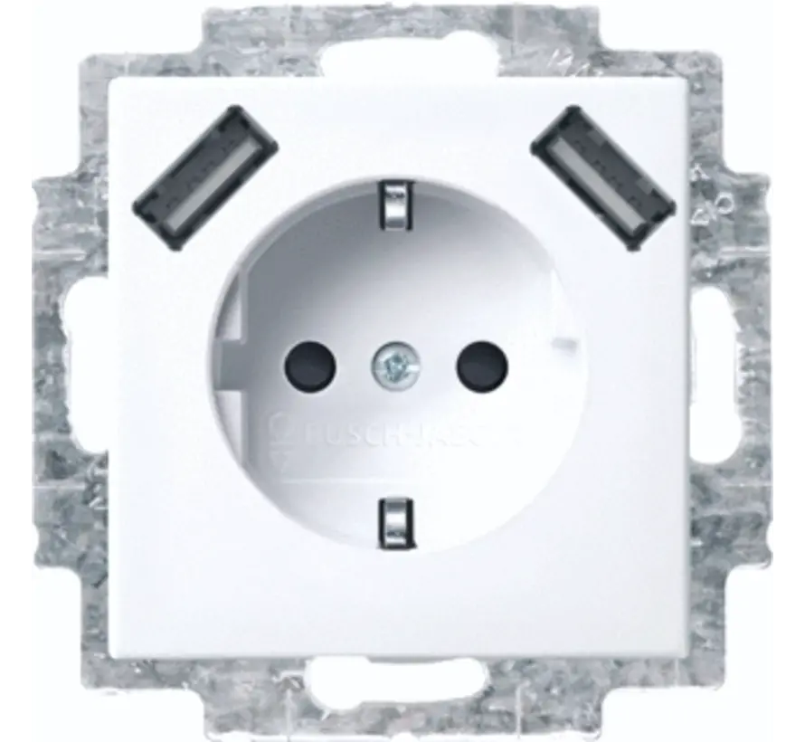 Schuko-Steckdose erhöhtem Berührungsschutz mit 2xUSB Balance SI (20 EUCB2USB-914)