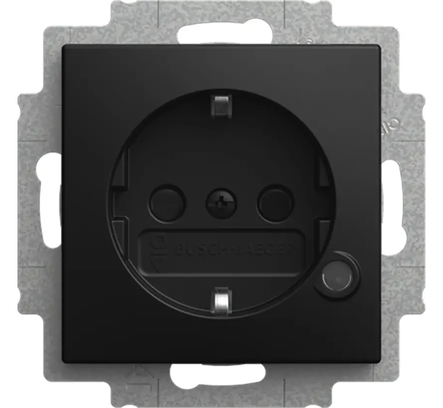 Schuko-Steckdose mit LED-Kontrollleuchte und Befestigungskrallen Balance SI schwarz matt (20 EUCBL-915)