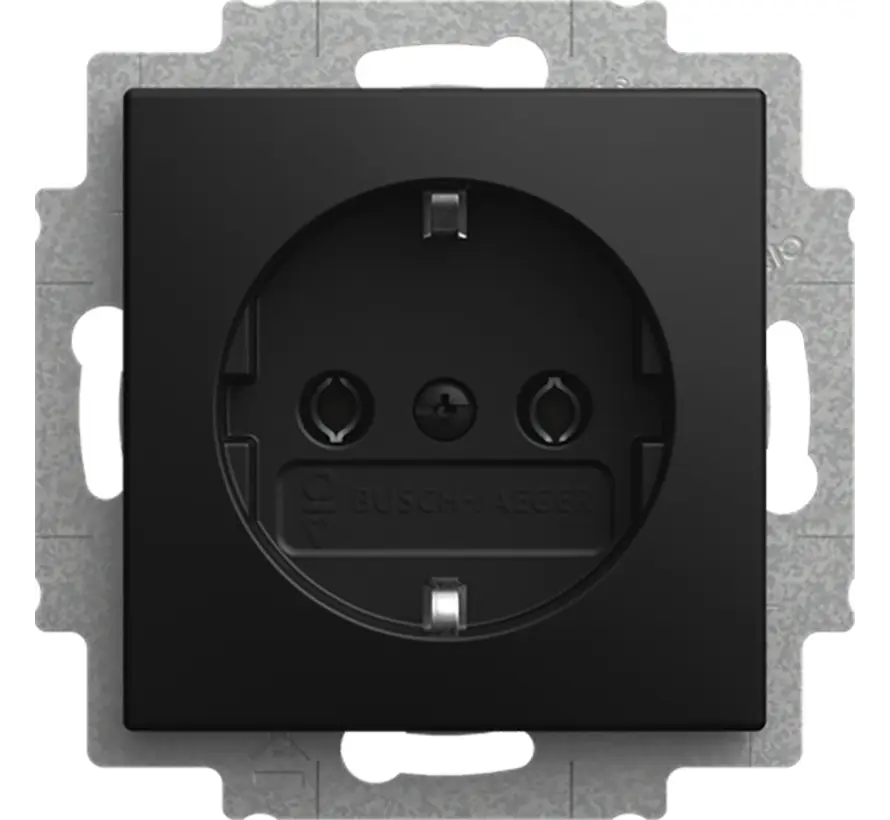 Schuko-Steckdose mit Befestigungskrallen Balance SI schwarz matt (2300 EUC-915)