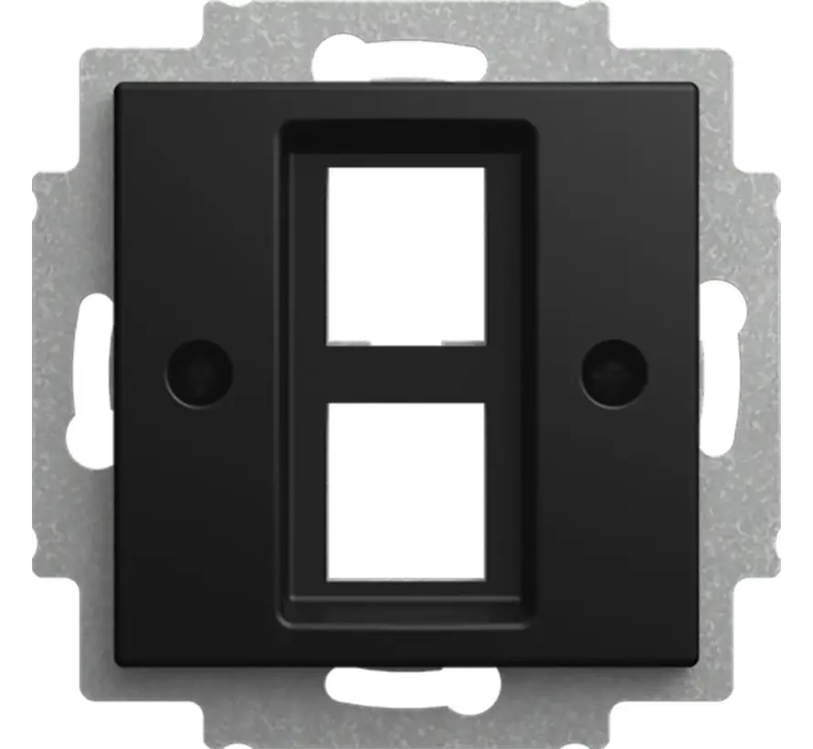 Zentralplatte mit Tragring 2x Modular Jack Balance SI schwarz matt (2561-02-915)