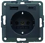 Schuko-Steckdose mit USB-Typ-A und USB-Typ-C S1/B3/B7 anthrazit matt (48141606)