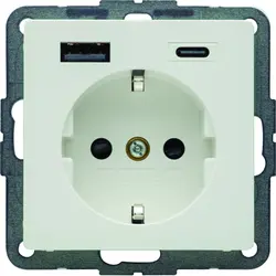 Berker Schuko-Steckdose mit USB-Typ-A und USB-Typ-C Q1/Q3/Q7 weiß (48146089)