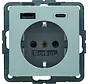 Schuko-Steckdose mit USB-Typ-A und USB-Typ-C Q1/Q3/Q7 aluminium (48146084)