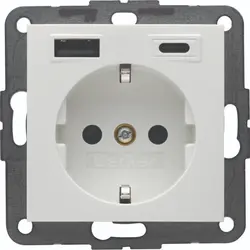 Berker Schuko-Steckdose mit USB-Typ-A und USB-Typ-C S1/B3/B7 creme glänzend (48148982)