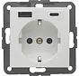 Schuko-Steckdose mit USB-Typ-A und USB-Typ-C S1/B3/B7 creme glänzend (48148982)