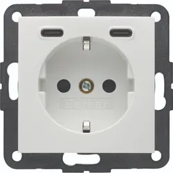 Berker Schuko-Steckdose mit 2 x USB-Typ-C S1/B3/B7 creme glänzend (48158982)