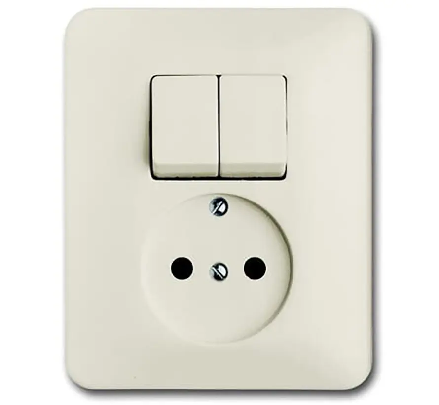 Kombination Serienschalter/Steckdose ohne Schutzkontakt (4310/5 UJ-212-503)