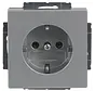 Schuko-Steckdose Future Linear alusilber matt (20 EUC-83)
