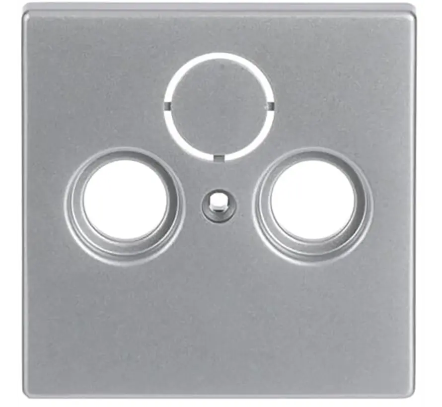 Zentralplatte Antennen/Koaxial Steckdose alusilber matt (1743-83)