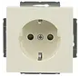 Future Linear Schuko-Steckdose Steckklemmen erhöhtem Berührungsschutz creme glänzend (20 EUCKS-82)