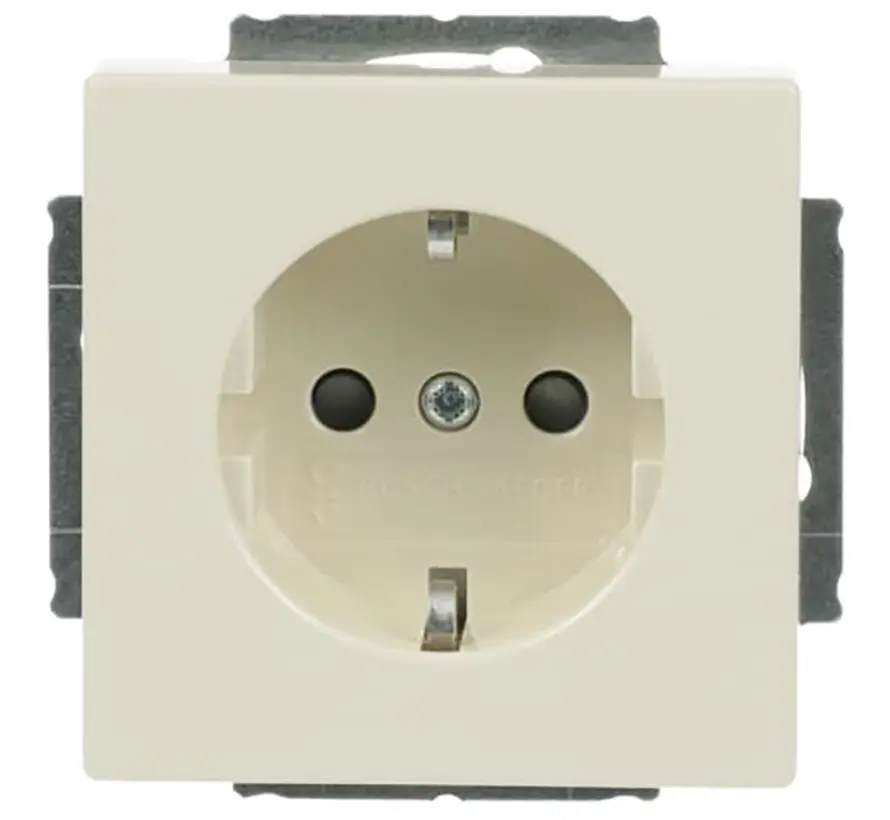 Future Linear Schuko-Steckdose Steckklemmen erhöhtem Berührungsschutz creme glänzend (20 EUCKS-82)