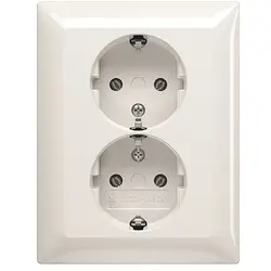 Busch-Jaeger Schuko-Steckdose 2-fach für 1-fach Unterputzdose Balance SI weiß glänzend (202 EUJR-914)