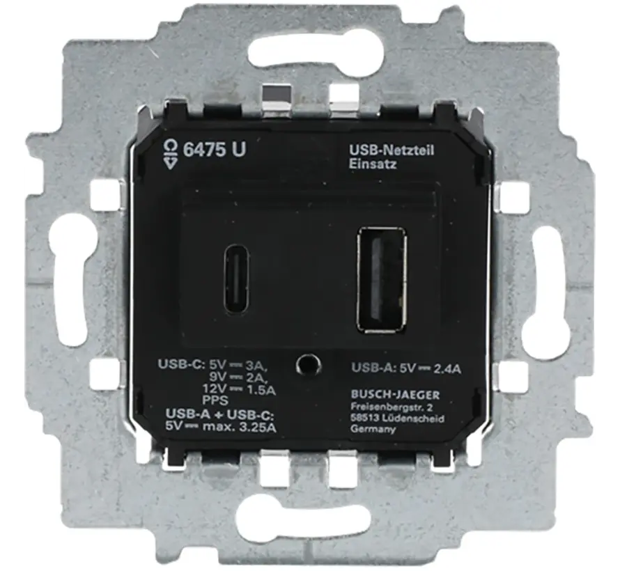 USB-Netzteil USB-C und USB-A 3000mA (6475 U)