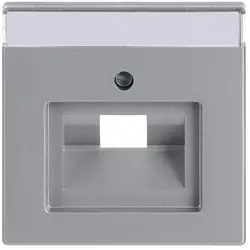 Busch-Jaeger Zentralplatte RJ45 Netzwerk-Anschlussdose 1-fach alusilber matt (1803-83)