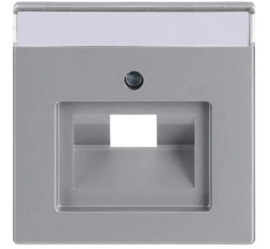 Zentralplatte RJ45 Netzwerk-Anschlussdose 1-fach alusilber matt (1803-83)