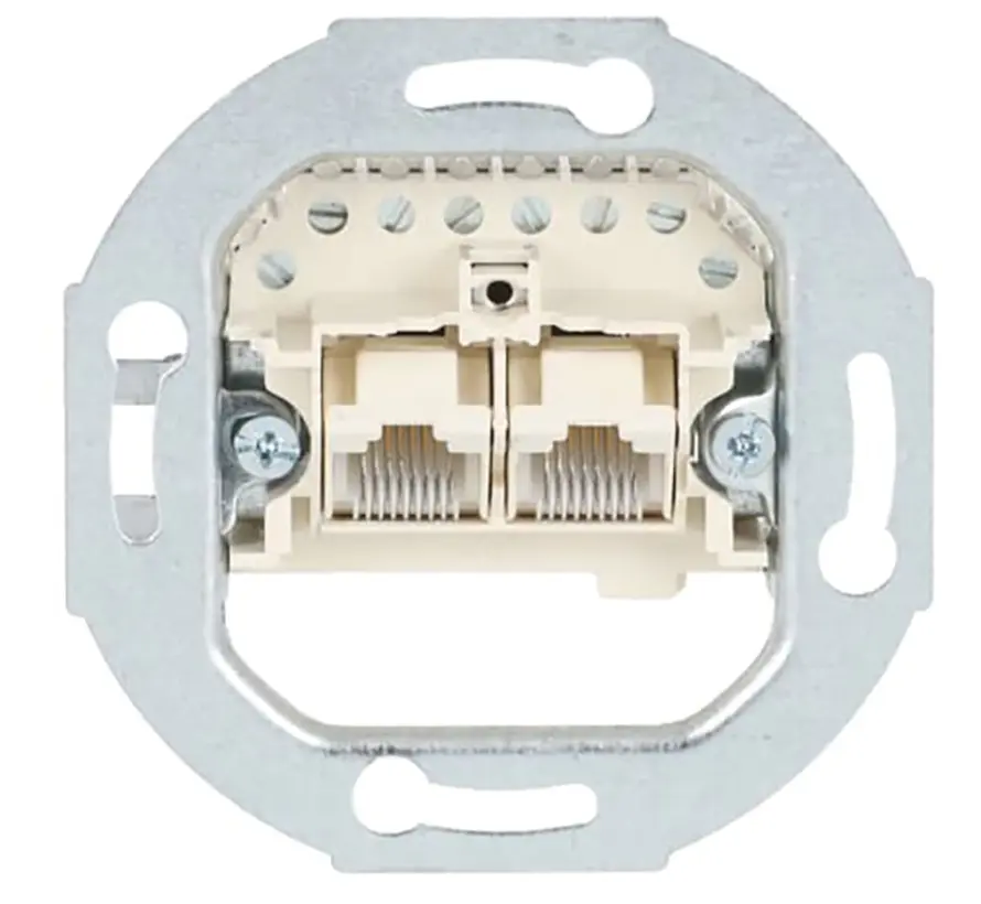RJ45 Netzwerk-Anschlussdose CAT3 2 parallel geschaltete Steckbuchsen (0214)