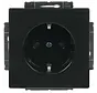 Schuko-Steckdose erhöhtem Berührungsschutz anthrazit glänzend (20 EUCKS-81)
