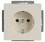 Future Linear Schuko-Steckdose Steckklemmen creme glänzend (20 EUCR-82-503)