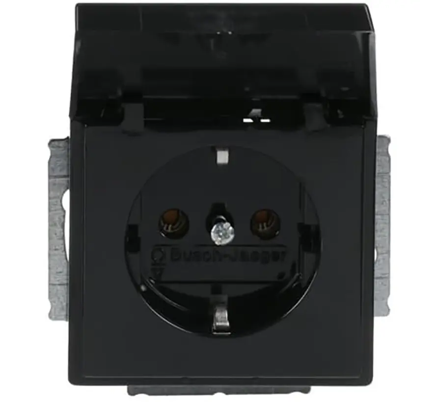 Schuko-Steckdose mit Klappdeckel anthrazit glänzend (20 EUK-81)
