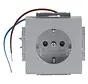 Schuko-Steckdose Safety+ mit LED-Orientierungslicht Future Linear alusilber (20 EUCBLI-83)