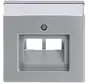 Zentralplatte RJ45 Netzwerk-Anschlussdose 2-fach alusilber matt (1803-02-83)