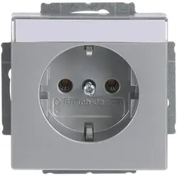 Busch-Jaeger Schuko-Steckdose mit Beschriftungsfeld Future Linear alusilber matt (20 EUN-83)