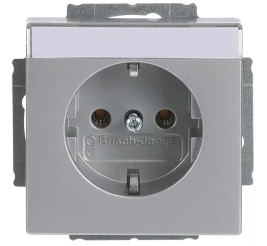 Schuko-Steckdose mit Beschriftungsfeld Future Linear alusilber matt (20 EUN-83)