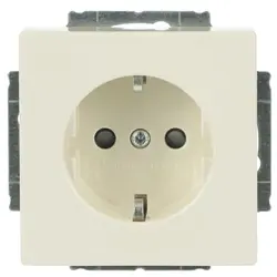 Busch-Jaeger Future Linear Steckdose mit Schutzkontakt ohne Krallen erhöhtem Berührungsschutz creme glänzend (20 EUCRB-82)