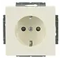 Future Linear Steckdose mit Schutzkontakt ohne Krallen erhöhtem Berührungsschutz creme glänzend (20 EUCRB-82)