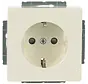 Future Linear Steckdose mit Schutzkontakt erhöhtem Berührungsschutz creme glänzend (2300 EUCB-82)