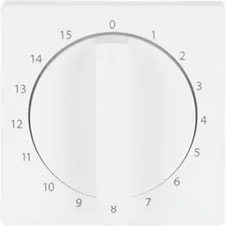 Busch-Jaeger Zentralplatte mit Drehgriff Zeitschaltuhr 15 Min Future Linear studioweiß matt (1770-884-103)