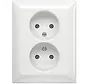 Steckdose 2-fach ohne Schutzkontakt für 1-fach Unterputzdose Balance SI weiß glänzend (202 UJR-914)