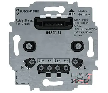 Busch-Jaeger Relais-Einsatz flex 2-fach (64821 U)