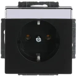 Busch-Jaeger Schuko-Steckdose mit Beschriftungsfeld Future Linear schwarz matt (20 EUN-885)