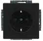 Schuko-Steckdose erhöhtem Berührungsschutz Future Linear schwarz matt (20 EUCKS-885)