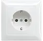 Schuko-Steckdose mit Vollplatte für Einzelmontage Balance SI weiß glänzend (20 EUJR-914)