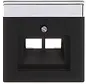 Zentralplatte RJ45 Netzwerk-Anschlussdose 2-fach schwarz matt (1803-02-885)
