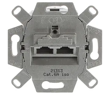 Busch-Jaeger RJ45 Netzwerk-Anschlussdose CAT6A 2-fach (0218/12-101)