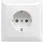 Schuko-Steckdose erhöhtem Berührungsschutz mit Vollplatte für Einzelmontage Balance SI weiß glänzend (20 EUJB-914)