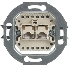 Busch-Jaeger RJ45 Netzwerk-Anschlussdose CAT3 2 Steckbuchsen (0215)