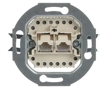 Busch-Jaeger RJ45 Netzwerk-Anschlussdose CAT3 2 Steckbuchsen (0215)